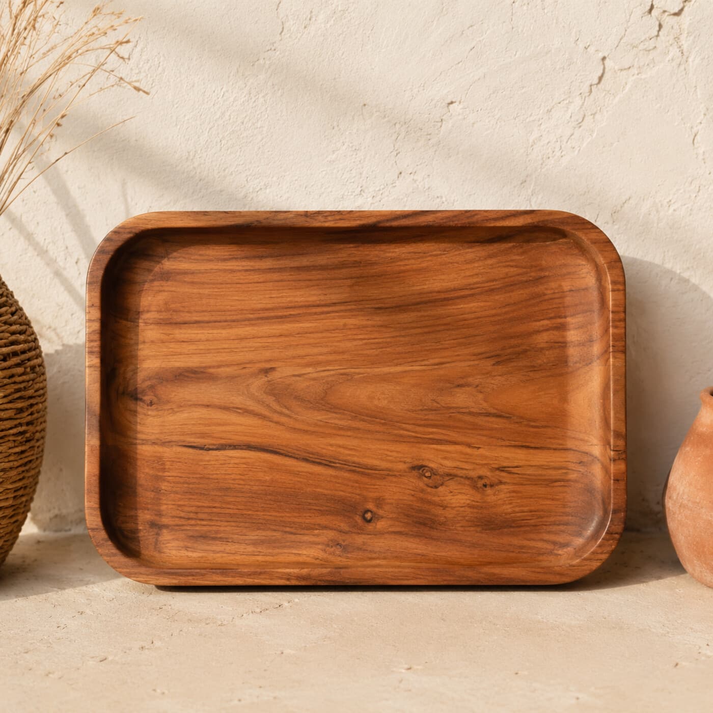 Solid Teak Serving Tray